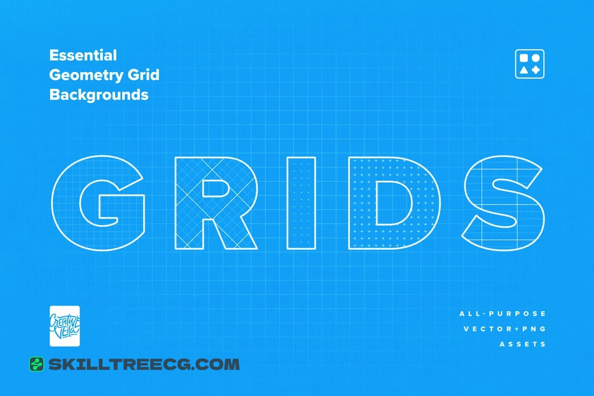 Essential Geometry Grid Backgrounds（825574）-技能树